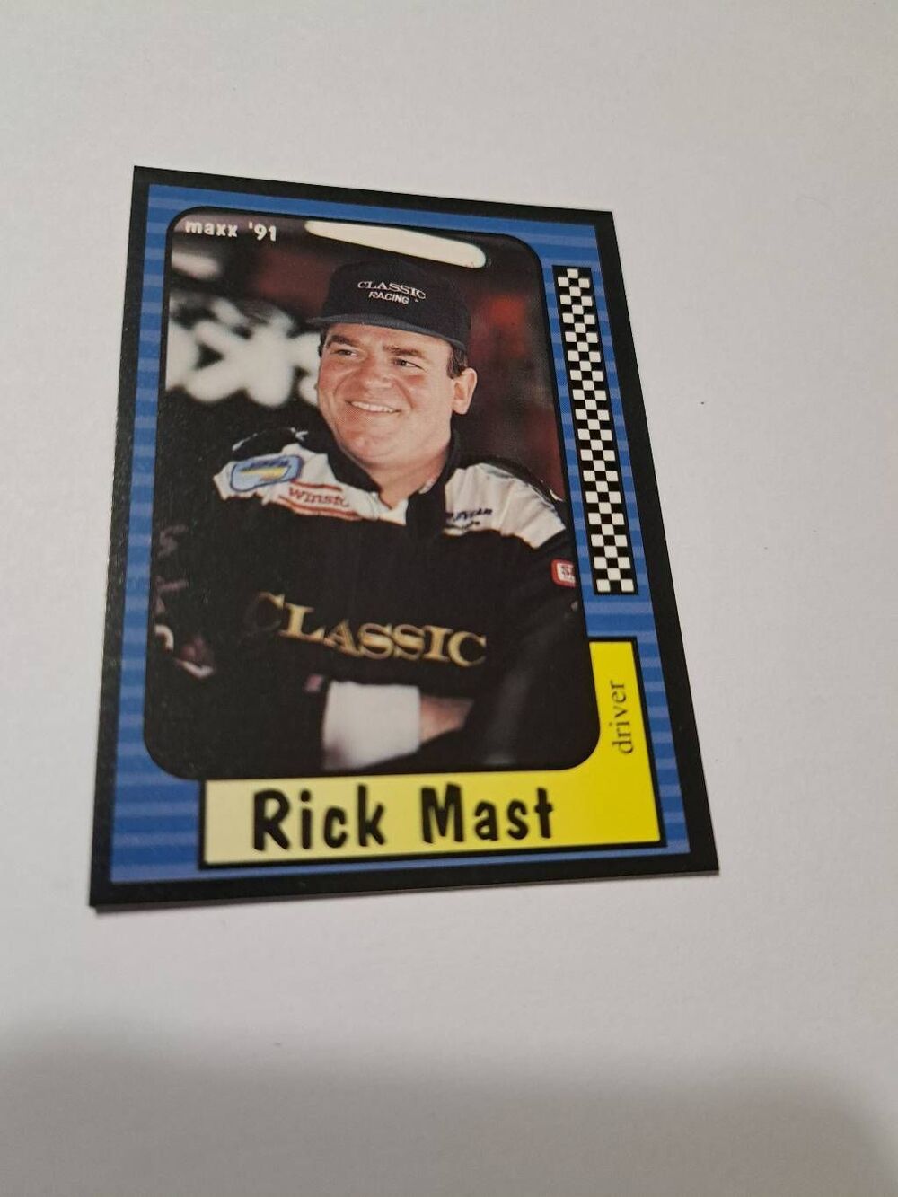 Vintage 1991 Maxx Rick Mast #1 Race Car Trading Card